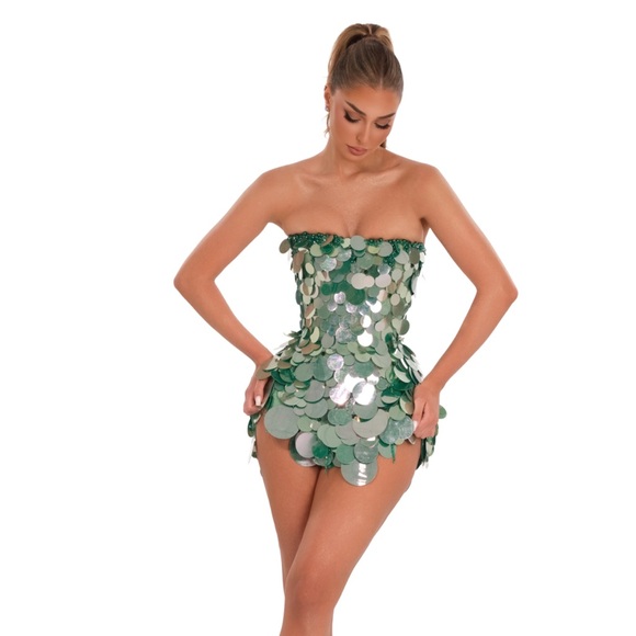 Albina Dyla Mint Spark Mini Dress - Picture 3 of 8